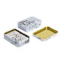 JAVIER Música - Baraja de Cartas Inglesa de 52 Naipes en Estuche Metálico