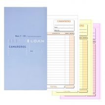 LOAN Talonario de Camarero T-101 Triplicado Autocopiante 1/3 Folio