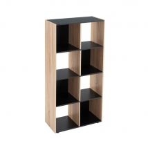 Lola Home Estantería cubo de madera MDF negra y beige  de 60x29x120 cm