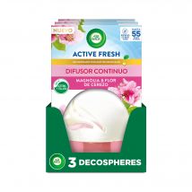Air Wick - Ambientador Decosphere Magnolia, Algodón, Mango,  Pack 3 | 6 Unidades, Elimina Malos Olores, Líquido, Hogar y Coche