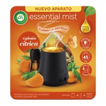Air Wick Essential Mist - Ambientador difusor aceites esenciales para casa con aroma a Explosión Cítrica Energizante - Aparato y Recambio