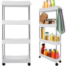 Estantería Multiusos con Ruedas Ruhhy – Carrito Organizador 4 Niveles para Cocina, Baño, Oficina y Hogar