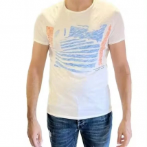 SALSA JEANS Camiseta T-Shirt blanca 100% algodón para HOMBRE