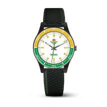 Reloj adulto Real Betis Balompié | SEVA IMPORT - Producto oficial del equipo, esfera grande con el escudo, correa de silicona primera calidad ajustable, color negro // Ref: 4401440