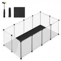 SONGMICS Box per Animali Domestici con Pavimento e Tappetino Impermeabili e Rimovibili, Recinto per Piccoli Animali, Ideale per Criceti, Conigli, Ratti Tardoni, Cavieche, 125 x 63 x 42 cm/143 x 73 x