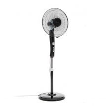 InnovaGoods® Ventilador, ventilador portátil 45W potencia, ventilador pedestal, ventilador oscilante con 5 aspas, ventilador 3 velocidades con temporizador. Color Negro