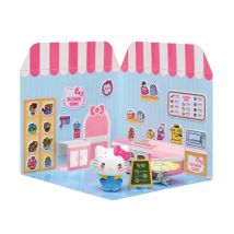 Comansi sticker house hello kitty flower cafeÂ - incluye figura - stickers lavables - escenario adorable - juego creativo