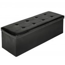 Tectake - Taburete plegable con caja de almacenamiento rectangular 110 x 38 x 38 cm  Taburete puf