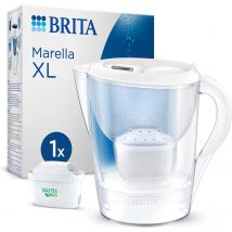 BRITA Jarra Filtrante, Modelo Marella XL, 3,5L con Filtro MAXTRA PRO | 150L agua filtrada | Sin BPA | Apta lavavajillas | Indicador Memo | Reduce cal, cloro y metales | Diseño sostenible