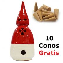 INCENSARIO NAZARENO DE CERAMICA,SEMANA SANTA,COLOR ROJO Y BLANCO,cm,fespu