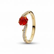 Anillo Pandora Rosa La Bella y la Bestia Disney Dorado 163984C01
