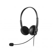 Sandberg Minijack Office Headset Saver - Auriculares de Oficina Cómodos con Cable Binaurales Negros