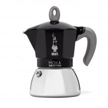Bialetti Cafetera de Inducción Italiana - Moka de Inducción distintos tamaños 2, 4, 6 Tazas, Cafetera de Aluminio y Acero de Alta Calidad color Rojo y Negro para uso en Cocina