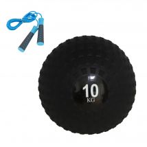 LUODA Balón Medicinal Negro 10Kg - Equipo de Entrenamiento versátil - Potencia Tus Rutinas con Esta Pelota Medicinal - Balón Antideslizante para Levantamiento - 25cm