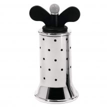 Alessi 9098 B Molinillo de Pimienta de Diseño con Aletas, Acero Inoxidable y Resina Termoplástica, Negro