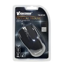 Vakoss tm-481uk USB Optical Mouse 1200 DPI, wired with 1.5m cable, 3 buttons, black color, perfect for gaming and everyday use.