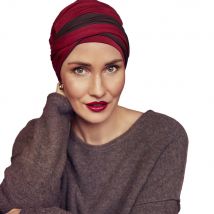 Christine Headwear Shakti Turban 1507-0829 | Turbante de Bambú Rojo y Chocolate