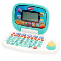 Winfun - Ordenador infantil, Portátil bilingüe con teclado de colores, Pantalla luminosa y ratón ergonómico, 30 actividades, 40 melodías y sonidos, Enseña números, letras y palabras en Español e