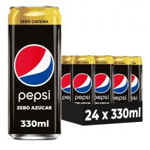 Pepsi Max Zero Azúcar Zero Cafeína Refresco de Cola 24 Latas x 330 ml, Máximo Sabor, Bebida Gaseosa, Ideal para Compartir y Refrescarte en Cualquier Momento