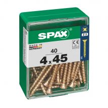 Caja 40 uds. tornillo madera spax cab. plana yellox 4,0x45mm spax