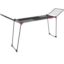 Vileda | Tendedero Extensible Infinity Flex Ultimate Negro o Blanco | Alas laterales y varillas gruesas extensibles XXL | Montaje súper fácil y rápido | Hasta 30 metros de longitud de tendido I  Menos