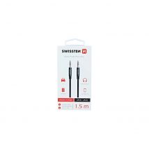 Cable de Audio Textil Swissten Jack 3.5mm Macho-macho 1.5m Negro