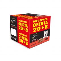 CESAR MEGAPACK BUEY CESAR COMIDA HÚMEDA DE BUEY EN PATÉ PARA PERROS, PACK DE 28 TARRNAS DE 150g