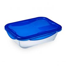 Pyrex Fuente Rectangular Con Tapa Hermética 26x19,5x7,7cm 1,7L Transparente Brillo Resistente a Rayaduras