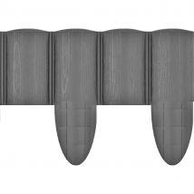 Cellfast Eco 4 Gris Vallas de jardín de 2,4 m Borde de palisada Plástico con estructura de madera Resistente a las heladas Durable, Resistente a la intemperie