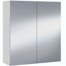 Armario espejo Bluma para Baño Estilo Contemporáneo en Color Blanco Brillo con 2 Puertas 60x65x21 cm