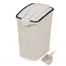 Contenedor de Comida para Mascotas Caja de Alimentos Pienso Tapa Abatible Hermética con Pala para Perros y Gatos