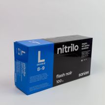 Guantes de Nitrilo Santex Flash Noir negro sin polvo talla L calidad superior (4.5 gr)