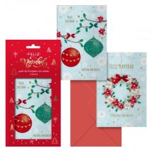 Dohe adviento pack de 8 tarjetas de felicitacion navideña con sobre - 2 modelos distintos - tamaño 12,2x23,5cm - papel offset - impresas a todo color