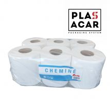 Plasacar S.L.-Papel Secamanos Mecha Gofrado Virgen Alta Absorción 500 gr. rollo ref. Chemine (Pack 6 unid)