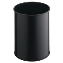 Papelera metálica de 15l lisa color negro durable