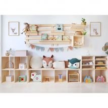 estanteria modular con 2x2 cubos dinamic pino macizo 70,8x70,8x33cm astigarraga