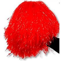 Guirca Par de pompones en rojo de plástico para Cheerleaders