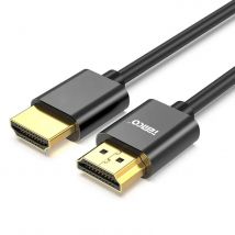 TEMCO Cable HDMI a HDMI 4K, 1m, 1.5m, 3m, 5m, HDMI Version 2.0, 180Gbps, HDR, 3D, Cable de HDMI UHD conector bañado en Oro, Compatible para Consola, Monitor, Ordenador, Portatil, Extension de
