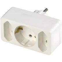 REV transition plug, flat plug for easy access behind furniture, ideal for corner outlets with a folding handle, perfect for electrical accessories and convenient installation.