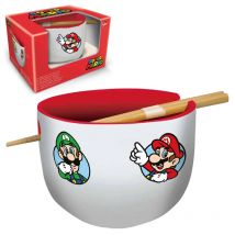 Cuenco de cerámica para ramen con palillos en caja de regalo Super Mario