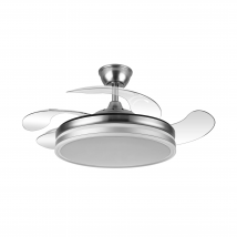 BAYOMO NIQUEL - Fabrilamp Ventilador Bayomo 59w Niquel 4 aspas desplegables 107d 6980lm