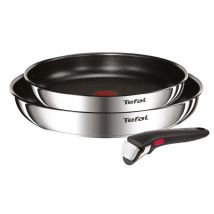 Tefal Ingenio Emotion - Juego de 2 Sartenes 22/26 cm + Mango extraíble | Apto inducción, antiadherentes, revestimiento titanio, Thermo-signal, apto lavavajillas y horno, L8973S45