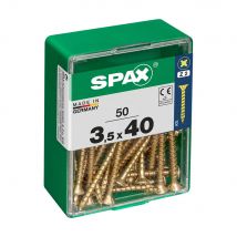 Caja 50 uds. tornillo madera spax cab. plana yellox 3,5x40mm spax