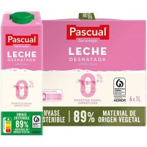Caja 6 Leche Desnatada sin Lactosa PASCUAL 1L