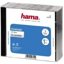 Estuche CD Hama Standard 5 Pack C-Shell Negro Transparente Poliestireno 1 Disco