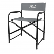 ORION91 Silla Director Plegable Aluminio Negro Tela Gris HIDETOSHI WAKASHIMA 56 X 77 X 46 - Spazioluzio