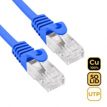 Cable de Red Phasak 100% Cu Cat.6 UTP Sólido Azul 0,25 m - PHK 1952B