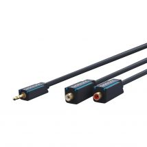 ClickTronic 3,5 mm-2x RCA, cable de audio de 0,1 m 0,1 m 3,5 mm 2 x RCA Azul