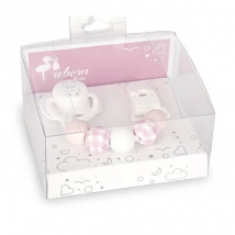 Arias Set Chupete con Cadena Piezas de Madera y Pinza Blanca para muñecos Arias 6400