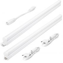 Aigostar Luz Bajo Mueble Cocina con Interruptor 9W 990lm Luz LED Armario, 230V Luz Blanca Fria 6500K, Luces para Vestidor Tira LED Armario 572*23*34mm, 2 pcs